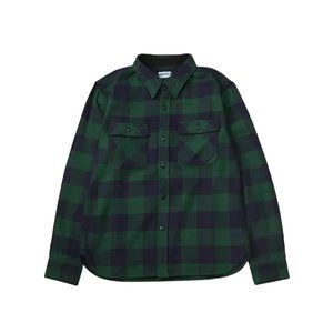 The Flat Head Green/Navy Block Check Flannel Shirt